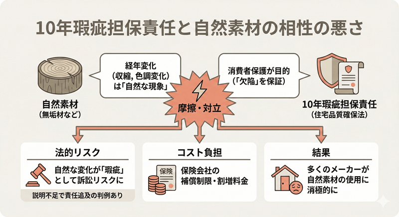 10年瑕疵担保責任と自然素材の相性の悪さ