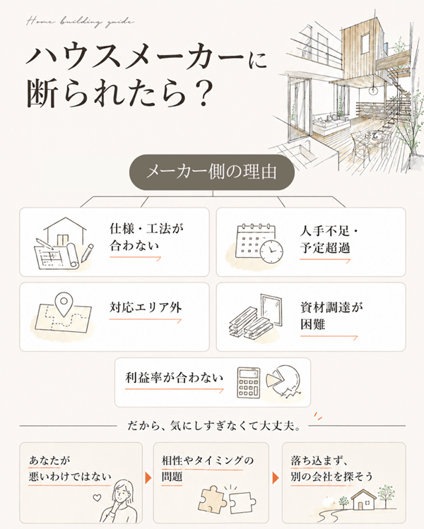 ハウスメーカーに断られたら：メーカー側の原因