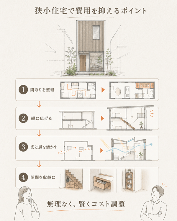 狭小住宅で費用を抑えるポイント